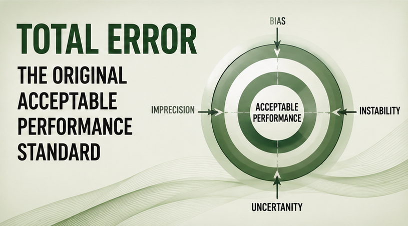 Total Error Acceptable, the original performance standard Total Error Acceptable, the original performance standard